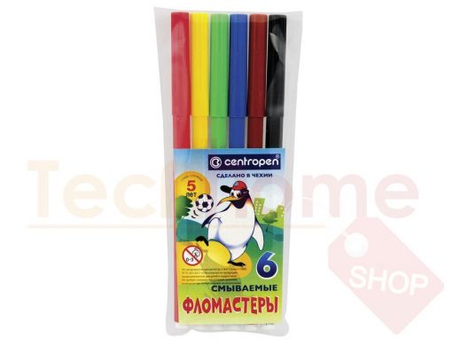 Фломастеры CENTROPEN, 6 цветов, 