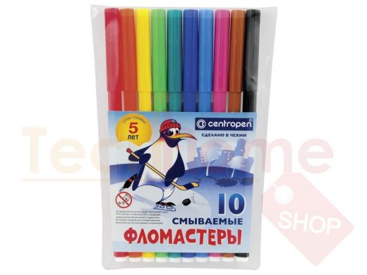 Фломастеры CENTROPEN, 10 цветов, 