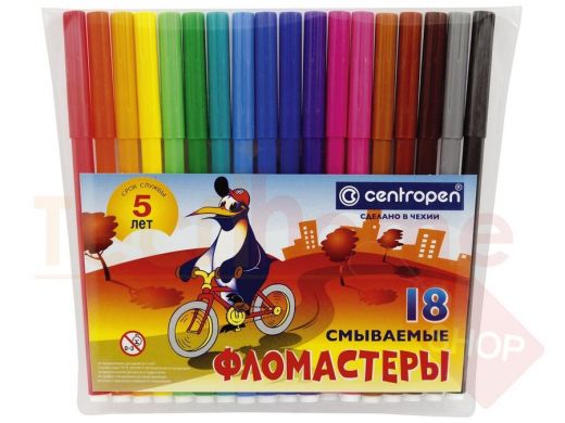 Фломастеры CENTROPEN, 18 цветов, 
