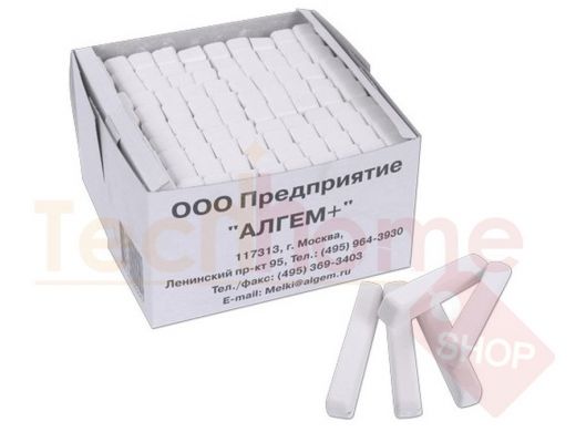 Мел белый АЛГЕМ, набор 100 шт., квадратный, МШБ 100