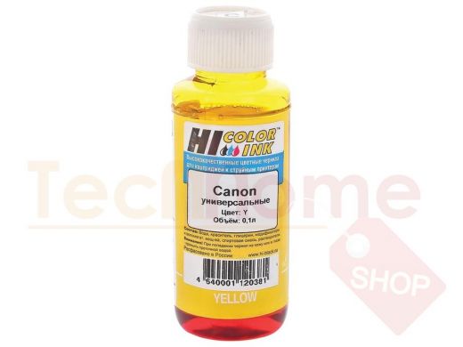 Чернила HI-COLOR для CANON универсальные, желтые, 0,1 л, водные, 150701093U