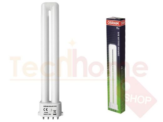 Лампа люминесцентная OSRAM DULUX S/E 11W/21-840, 11 Вт, U-образная, холодный белый свет, цоколь 2G7