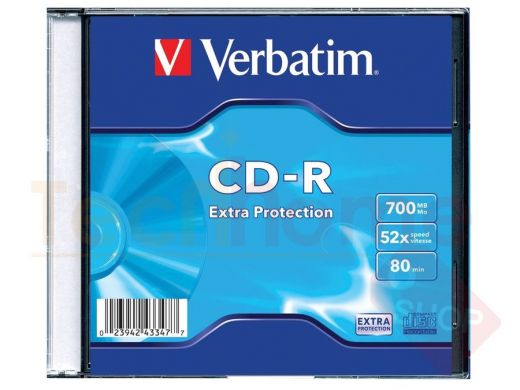 Диск CD-R VERBATIM DL, 700 Mb, 52х, Slim Case