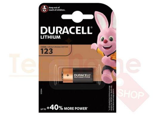 Батарейка LR03  DURACELL Ultra CR123, Lithium, 1 шт., в блистере, 3 В, 75058646