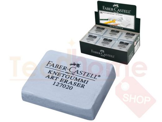 Ластик-клячка FABER-CASTELL, 40х35х10 мм, серый, прямоугольный, натуральный каучук