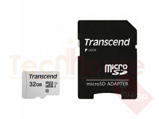 Карта памяти  micro SDHC   32GB  Transcend UHS-I U3, 95 Мб/сек (class 10), адаптер, TS32GUSD300S-A