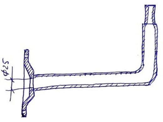 Кронштейн для антенн и видеокамер, вылет 50 см "HIWOLL-SPIN-114107" сталь, черный, обжатый конец