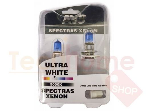 Газонаполненные лампы AVS SPECTRAS Xenon 5000K H3 12V 75W, комплект 2+2 (T-10) шт.