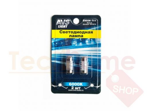 SV036 T11/белый/ (SV8,5) 4SMD 2835, 28 мм, блистер 2 шт.