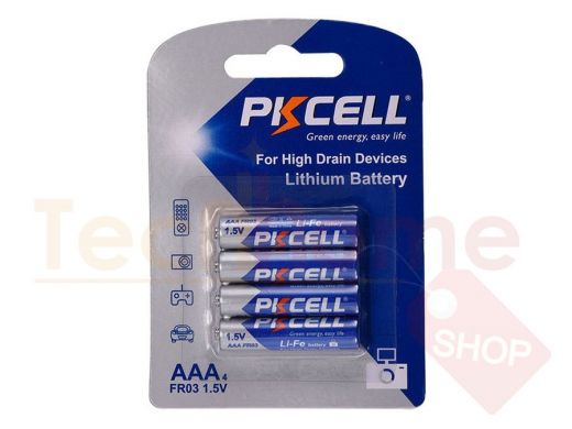 Батарейка LR03  PKCELL Li-Fe AAA-4B тип - AAA 4 шт в блистере