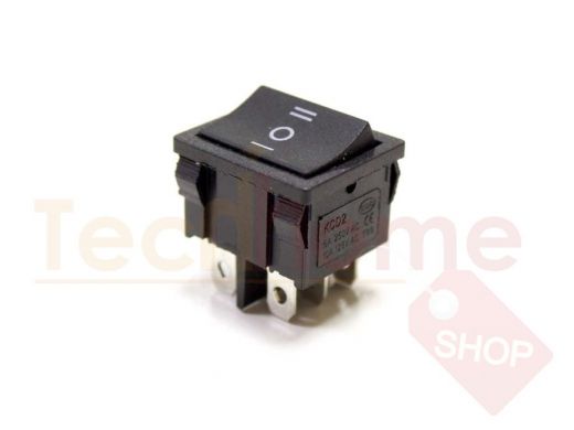 Переключатель Клавиша  MRS-203-5 (I-O-II) (уст.22х19мм) (чёрная) (6 конт.6А 250В)