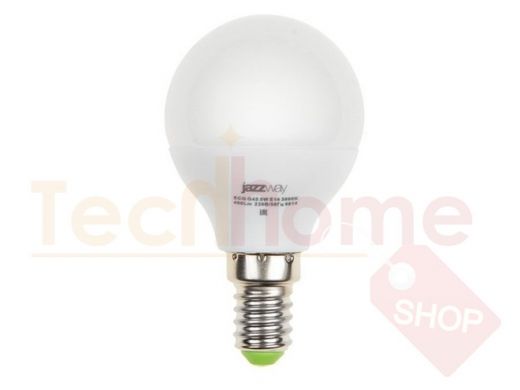 Светодиодная лампа E14 5W 3000К G45 400Lm аналог 40Вт JazzWay PLED-ECO