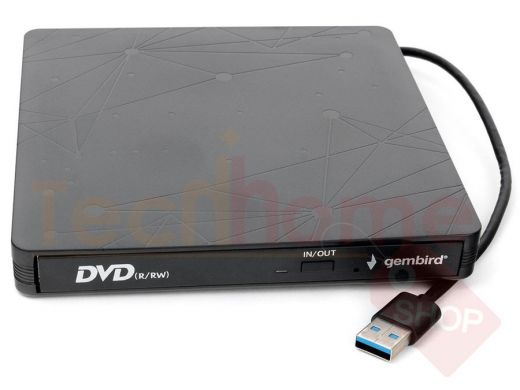 Внешний DVD-привод с интерфейсом USB 3.0 Gembird DVD-USB-03 пластик, черный