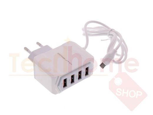 Зарядное устройство 4xUSB  Орбита OT-APU49 Белый (5В, 2400mA)