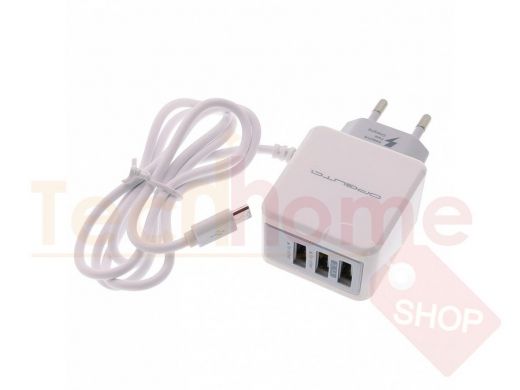 Зарядное устройство USB  3 выхода  Орбита "ABI-132585" ЗУ с USB (5В, 2400mA)