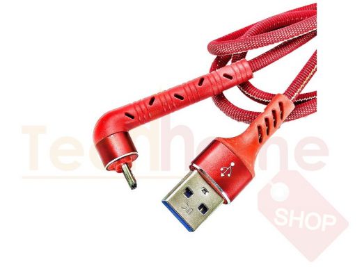 Кабель микро USB (AM/microBM)  1.0 м Орбита OT-SMM51 Красный кабель USB 2.4A