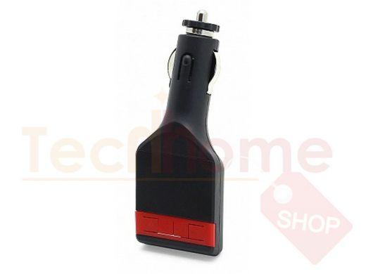 FM модулятор 04 micro SD, USB, пульт, чёрный-красный
