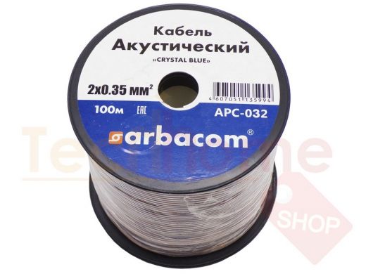 Кабель акустический прозрачный 2х0,35мм.кв (Cu+Al) APC-032 (2,1х4,2мм) прозрачный /100м