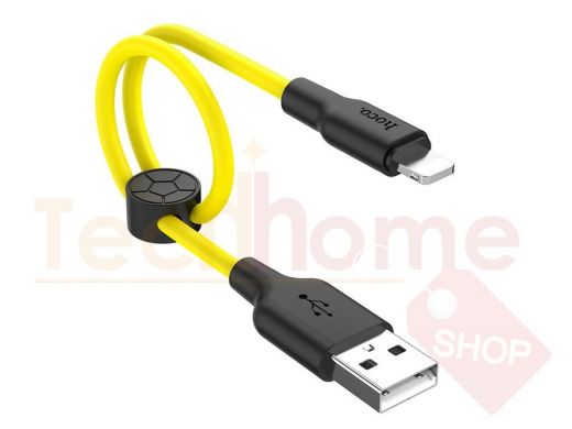 Шнур USB / Lightning (iPhone) Hoco X21Plus Желтый кабель USB 2.4A (iOS Lighting) 0.25м