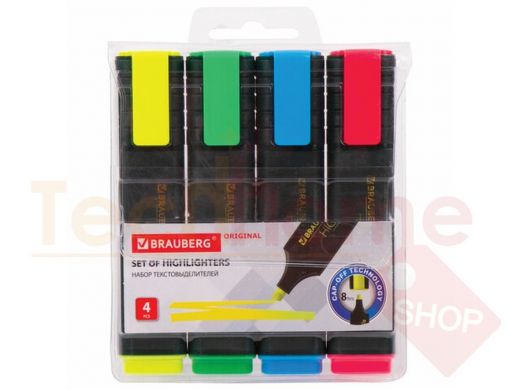 Набор текстовыделителей BRAUBERG 4 шт., АССОРТИ, 