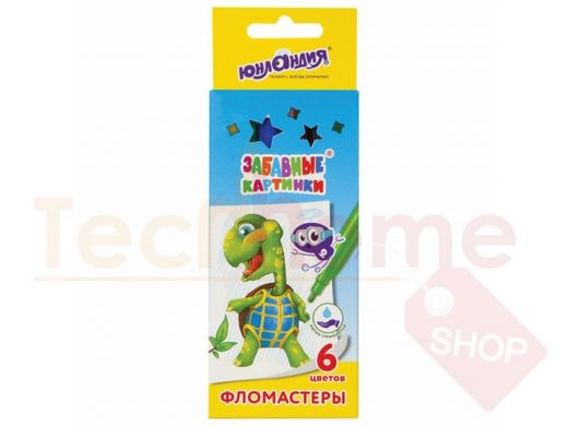 Фломастеры ЮНЛАНДИЯ 6 цветов, 
