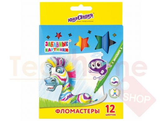 Фломастеры ЮНЛАНДИЯ 12 цветов, 