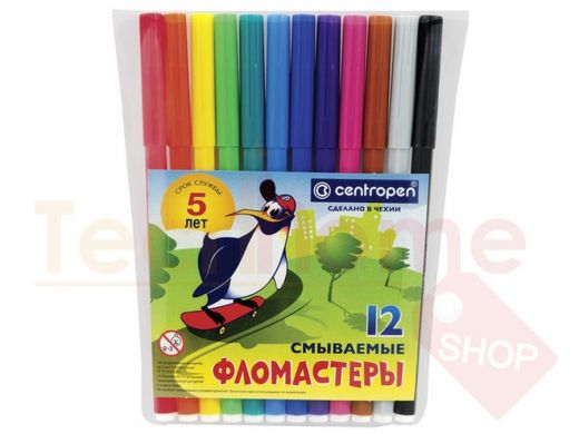 Фломастеры 12 ЦВЕТОВ CENTROPEN 