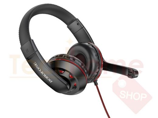 Гарнитура полноразмерная, Borofone BO102 Красные наушники для ПК (3.5 мм/USB)