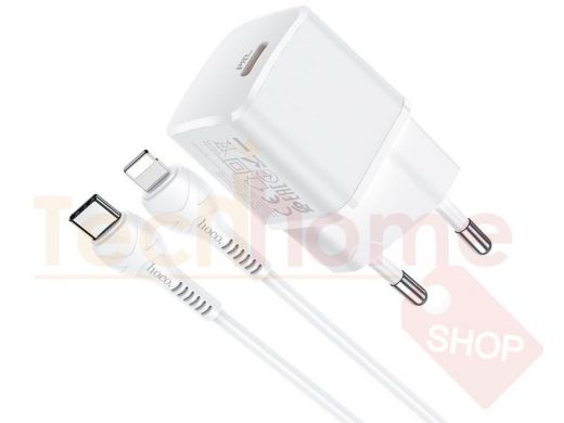 Зарядное устройство Lightning  HOCO N10 Белый iOS Lighting ЗУ с USB (PD20W, 3000mA)
