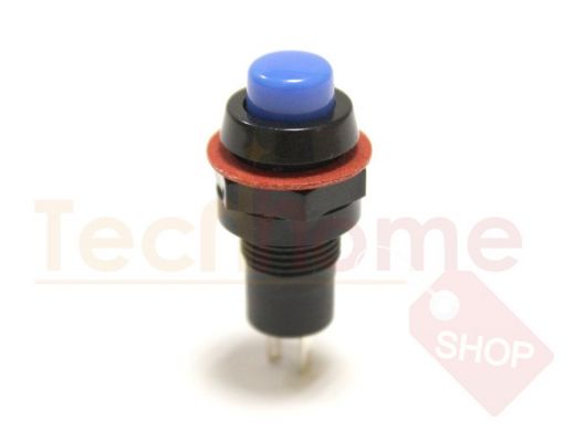 Кнопка PBS-10B-10/DS211 круглая (синяя) с фиксацией (250V/1A)
