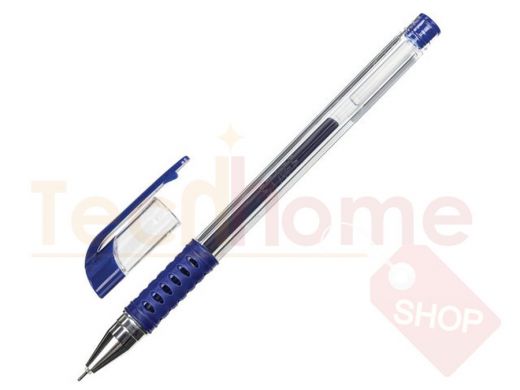 Ручка гелевая с грипом STAFF Basic Needle, СИНЯЯ, игольчатый узел 0,5 мм, линия письма 0,35 мм