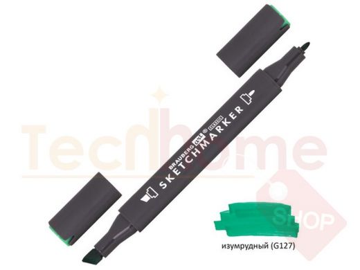 Маркер для скетчинга двусторонний 1 мм - 6 мм BRAUBERG ART CLASSIC, ИЗУМРУДНЫЙ (G127)