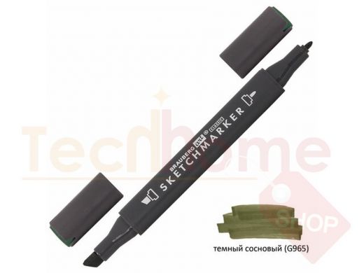 Маркер для скетчинга двусторонний 1 мм - 6 мм BRAUBERG ART CLASSIC, ТЕМНЫЙ СОСНОВЫЙ (G965)