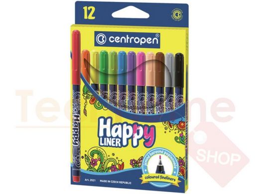 Ручки капиллярные (линеры) 12 ЦВЕТОВ CENTROPEN 