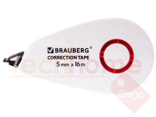 Корректирующая лента BRAUBERG SUPER, 5 мм х 16 м, корпус белый, блистер