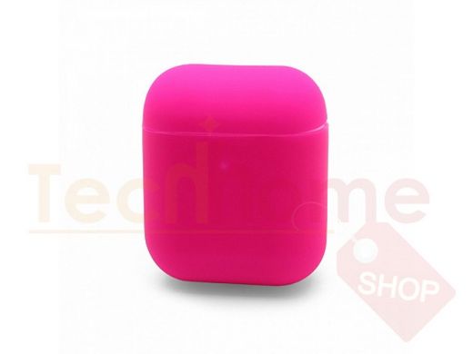 Кейс для AirPods, silicone case 009, ярко розовый