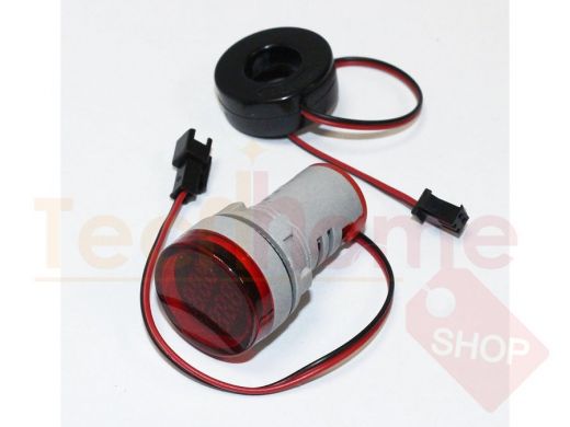 Вольтамперметр цифровой LED AC-50Hz (20-500VAC, 0-100A датчик тока) DMS-235 красный (дисплей 28мм, к