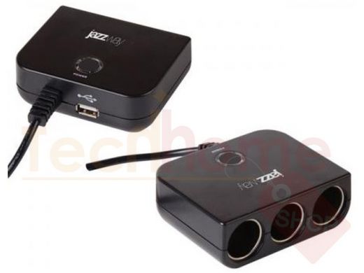 Автомобильный адаптер JAZZway CAS-3USB LED индикатор, предохранитель 15A