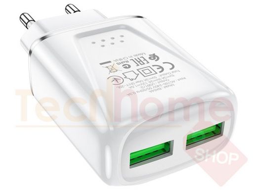 Зарядное устройство USB  BOROFONE BA54A Белый ЗУ с USB (QC3.0,3000mA)