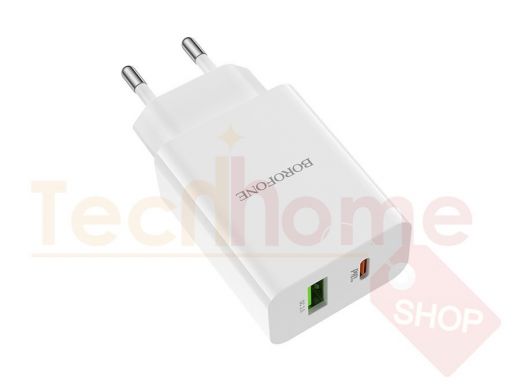 Зарядное устройство USB  BOROFONE BA56A с USB (QC3.0+PD20W,3000mA)