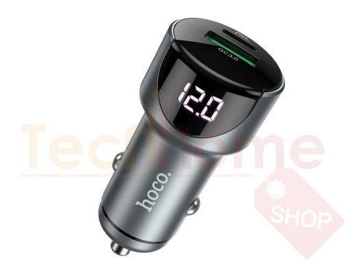 Автомобильный адаптер HOCO Z42 Серый ЗУ в прикуриватель USB (PD20W+QC3.0, 3000mA)