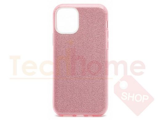 Чехол iPhone 12 mini, Fashion, силикон блестящий, розовый
