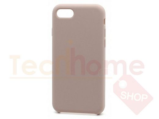 Чехол iPhone 7 Plus /8 Plus, Silicone case Soft Touch, розовый, лого, 019