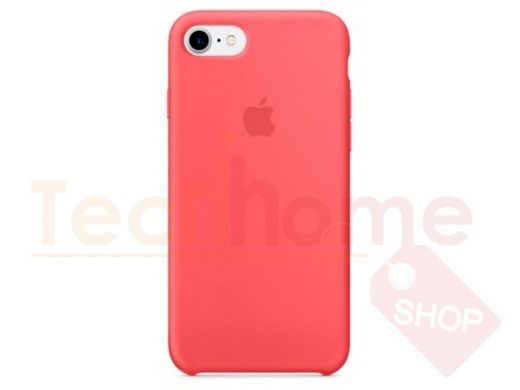 Чехол iPhone 7/8, Silicone case Soft Touch, малиновый, лого, 025