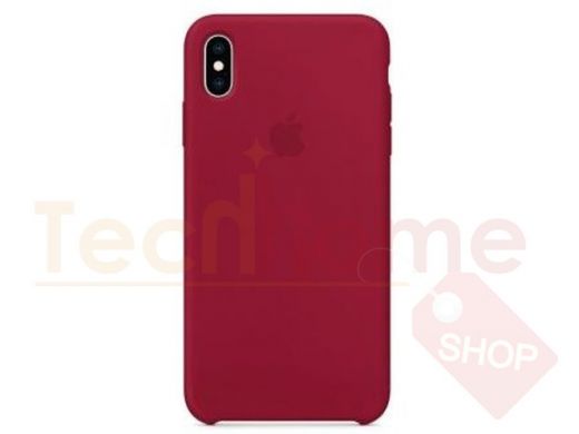 Чехол iPhone XS Max, Silicone case Soft Touch, бордо, лого, 036