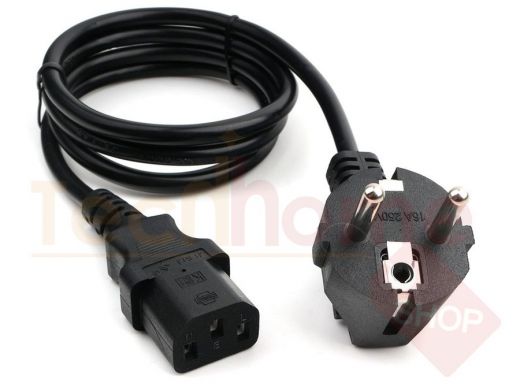 Кабель питания 1,0м Cablexpert PC-186-1M, 1м, Schuko- C13, 6А, черный, с заземлением