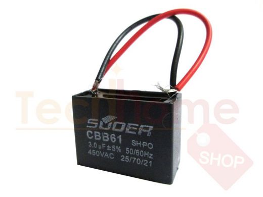 Конденсаторы пусковые     3,0mf x 450 VAC  CBB-61 гибкие  +-5%/50Hz(60Hz)