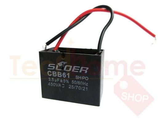 Конденсаторы пусковые     3,5mf x 450 VAC CBB-61 гибкие +-5%/50Hz(60Hz)
