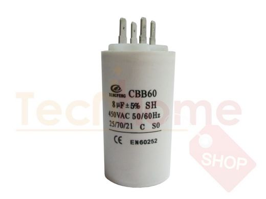 Конденсаторы пусковые     8,0mf x 450 VAC +-5%/50Hz(60Hz)CBB-60 клеммы