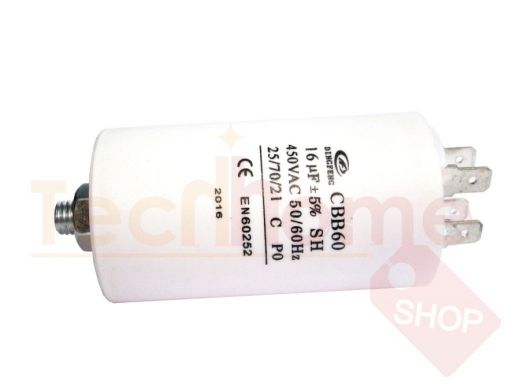 Конденсаторы пусковые    16mf x 450 VAC +-5%/50Hz(60Hz)CBB-60 клеммы/болт